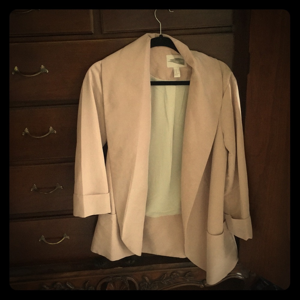 Pink / cream oversized suede blazer